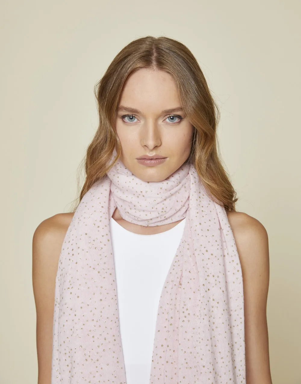     Sciarpa misto cashmere con pois brillanti | Glitty   