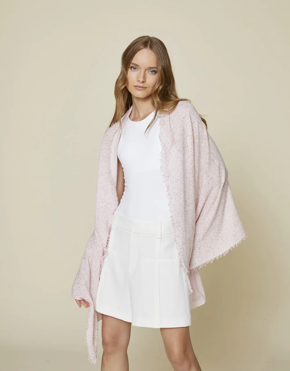     Sciarpa misto cashmere con pois brillanti | Glitty   